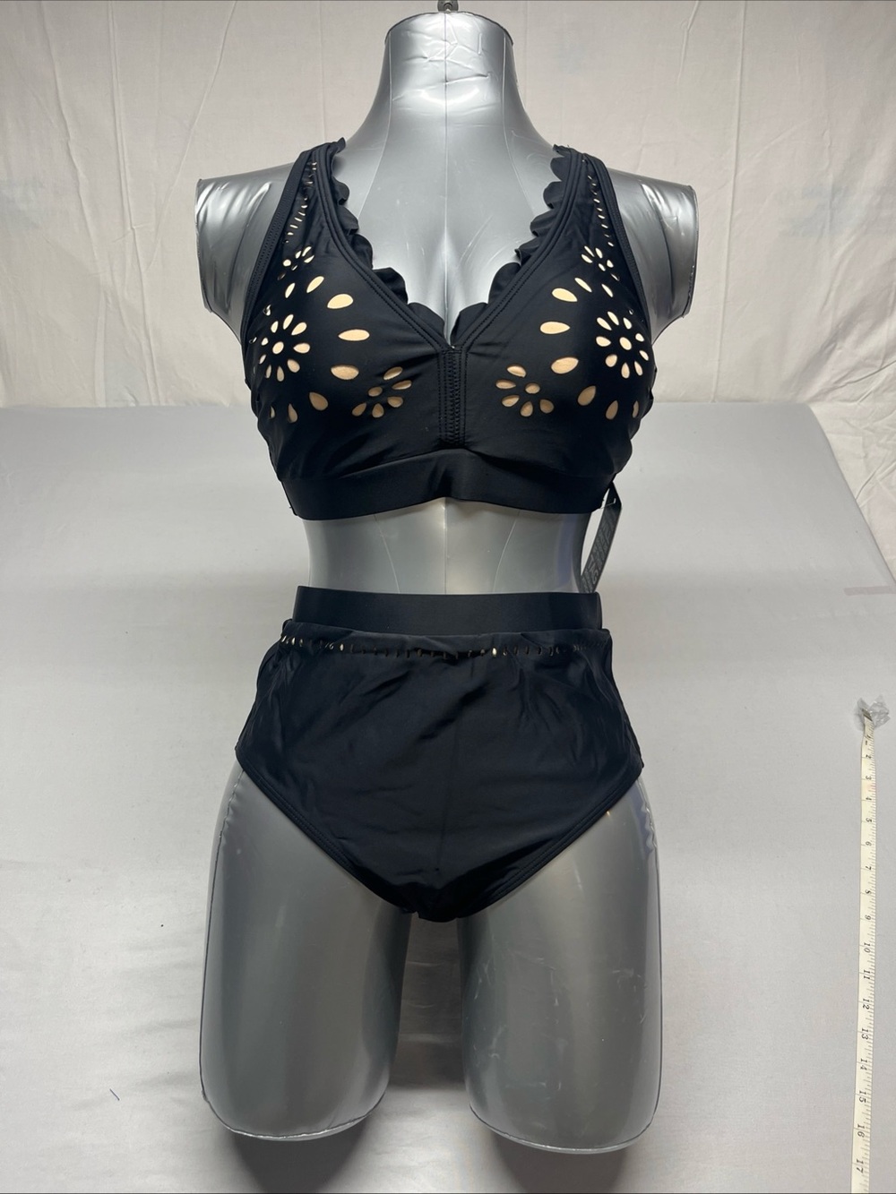 Black High-Waist Cutout Bikini Set - Women Swim Bikinis